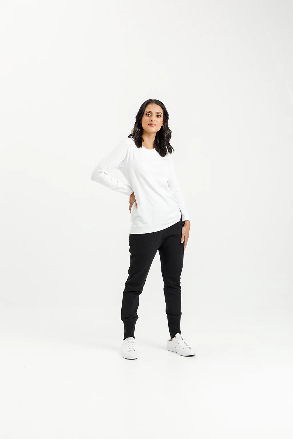 HOME-LEE_APARTMENT PANTS BLACK WITH INDIGO BLUE STRIPE _ APARTMENT PANTS BLACK WITH INDIGO BLUE STRIPE _ Ebony Boutique NZ