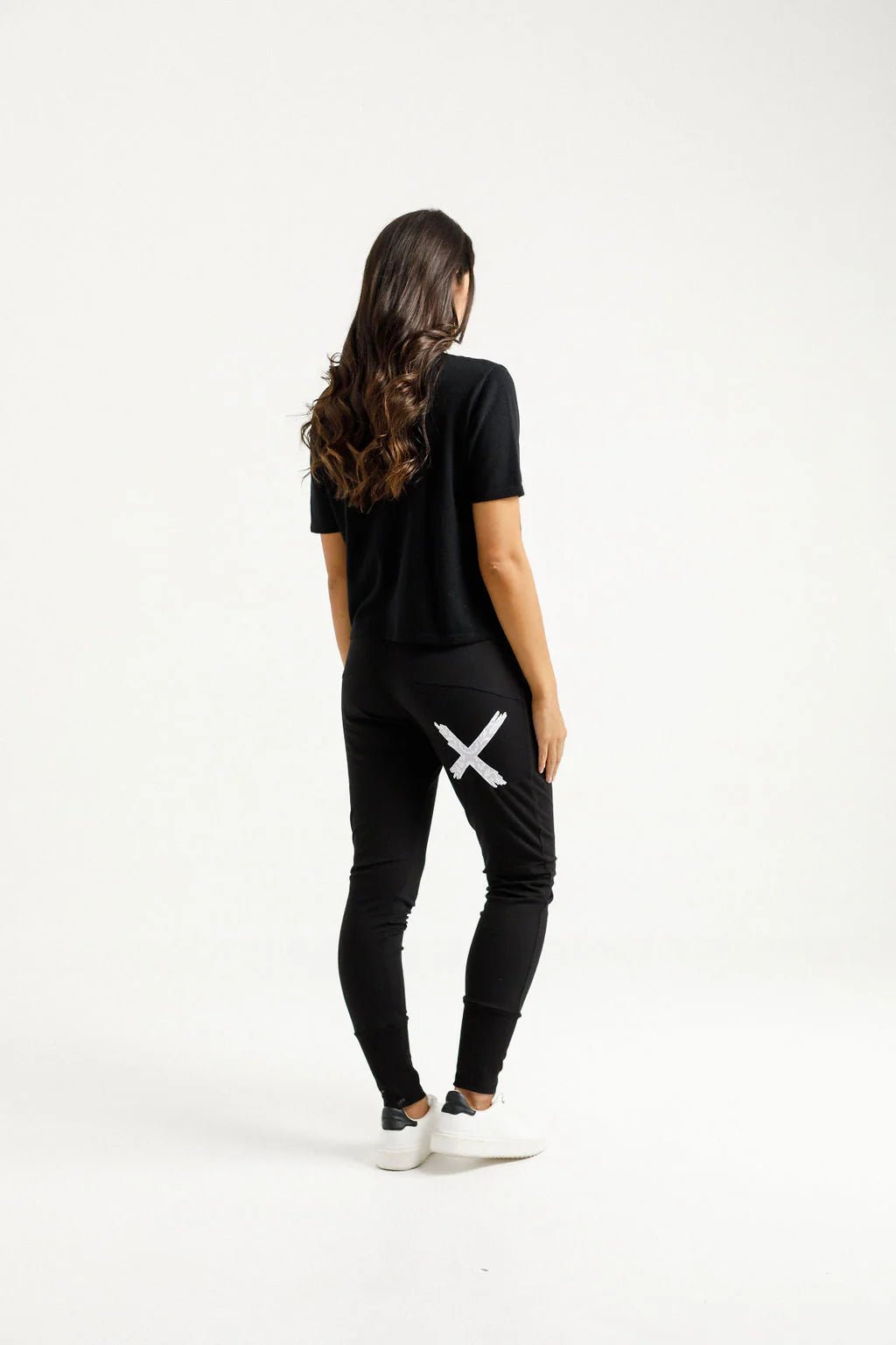 HOME - LEE_APARTMENT PANTS WINTER WEIGHT BLACK WITH LILAC DAMASK X _ APARTMENT PANTS WINTER WEIGHT BLACK WITH LILAC DAMASK X _ Ebony Boutique NZ