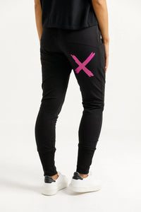 HOME - LEE_APARTMENT PANTS WINTER WEIGHT BLACK WITH ORCHID X _ APARTMENT PANTS WINTER WEIGHT BLACK WITH ORCHID X _ Ebony Boutique NZ