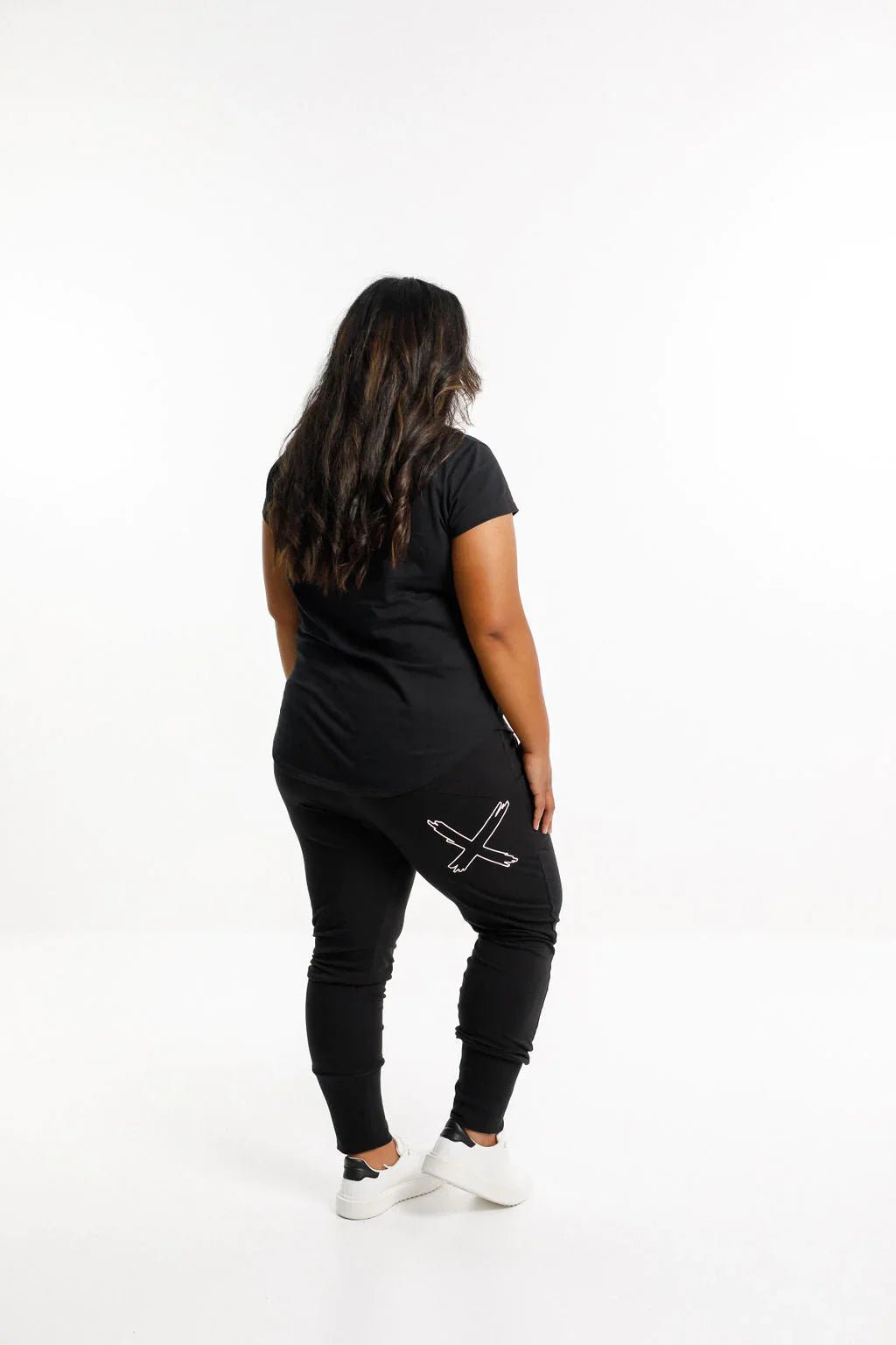 HOME-LEE_APARTMENT PANTS WINTER WEIGHT BLACK WITH WHITE OUTLINE X _ APARTMENT PANTS WINTER WEIGHT BLACK WITH WHITE OUTLINE X _ Ebony Boutique NZ
