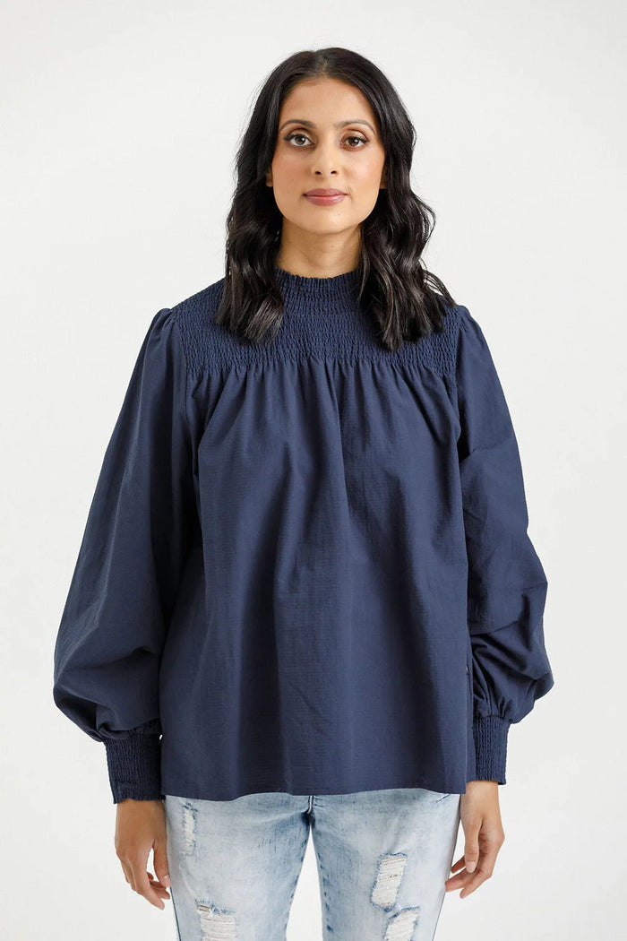 HOME-LEE_CHARLOTTE TOP INDIGO BLUE _ CHARLOTTE TOP INDIGO BLUE _ Ebony Boutique NZ