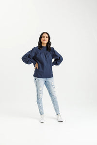 HOME-LEE_CHARLOTTE TOP INDIGO BLUE _ CHARLOTTE TOP INDIGO BLUE _ Ebony Boutique NZ