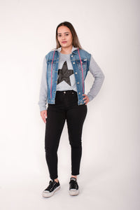 HOME - LEE_HOODED DENIM JACKET DENIM _ HOODED DENIM JACKET DENIM _ Ebony Boutique NZ