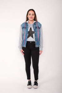 HOME - LEE_HOODED DENIM JACKET DENIM _ HOODED DENIM JACKET DENIM _ Ebony Boutique NZ