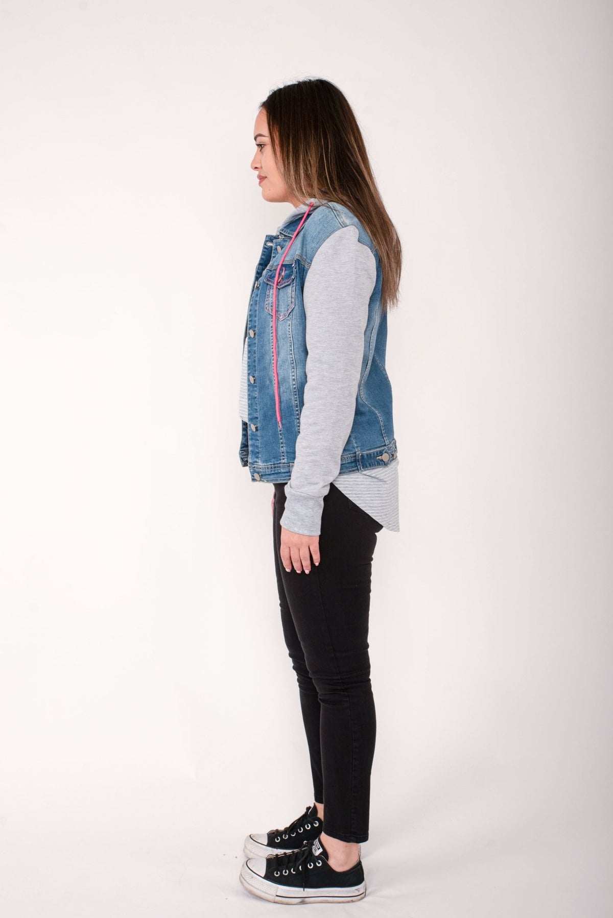 HOME - LEE_HOODED DENIM JACKET DENIM _ HOODED DENIM JACKET DENIM _ Ebony Boutique NZ