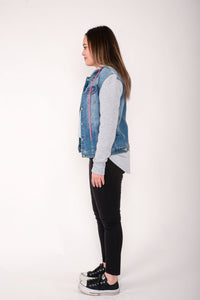 HOME - LEE_HOODED DENIM JACKET DENIM _ HOODED DENIM JACKET DENIM _ Ebony Boutique NZ