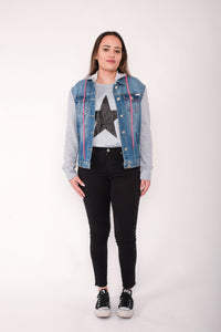 HOME - LEE_HOODED DENIM JACKET DENIM _ HOODED DENIM JACKET DENIM _ Ebony Boutique NZ