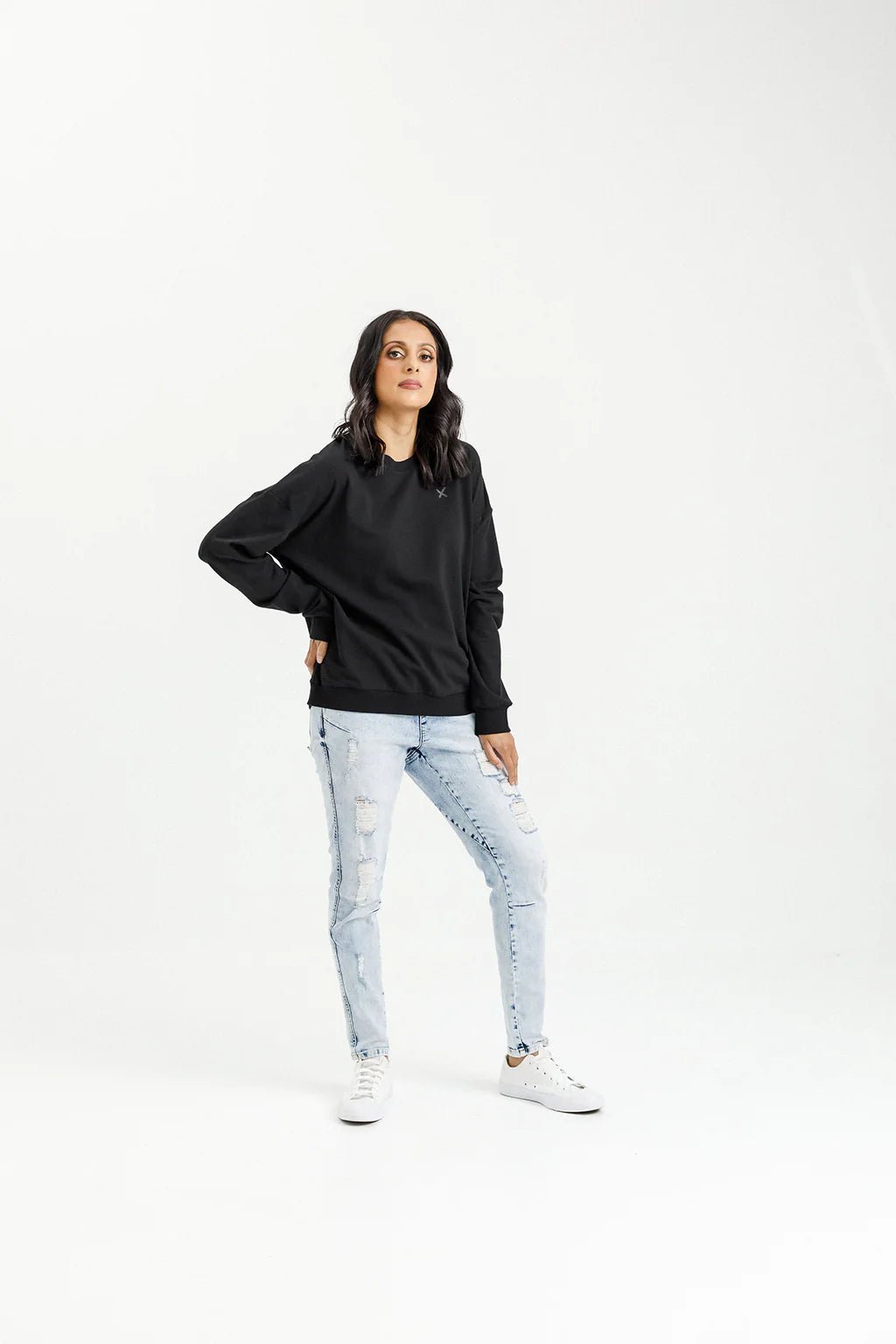 HOME LEE_KAYLA CREW BLACK WITH MINI X _ KAYLA CREW BLACK WITH MINI X _ Ebony Boutique NZ