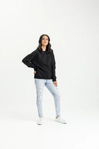 HOME LEE_KAYLA CREW BLACK WITH MINI X _ KAYLA CREW BLACK WITH MINI X _ Ebony Boutique NZ
