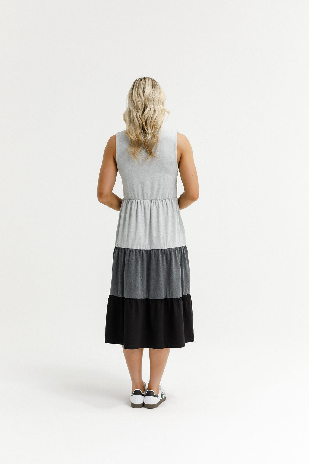 HOME - LEE_KENDALL SINGLET DRESS GREY/CHARCOAL/BLACK _ KENDALL SINGLET DRESS GREY/CHARCOAL/BLACK _ Ebony Boutique NZ