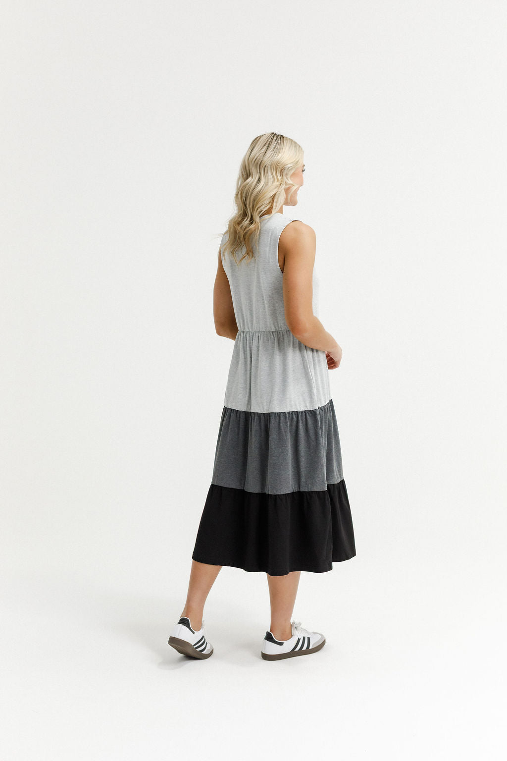 HOME - LEE_KENDALL SINGLET DRESS GREY/CHARCOAL/BLACK _ KENDALL SINGLET DRESS GREY/CHARCOAL/BLACK _ Ebony Boutique NZ