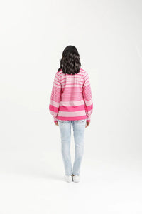 HOME LEE_LAYLAH CREW IRREGULAR PINK STRIPE _ LAYLAH CREW IRREGULAR PINK STRIPE _ Ebony Boutique NZ