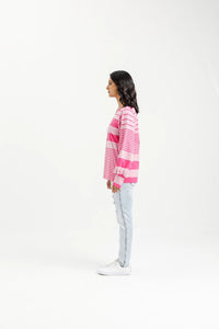HOME LEE_LAYLAH CREW IRREGULAR PINK STRIPE _ LAYLAH CREW IRREGULAR PINK STRIPE _ Ebony Boutique NZ
