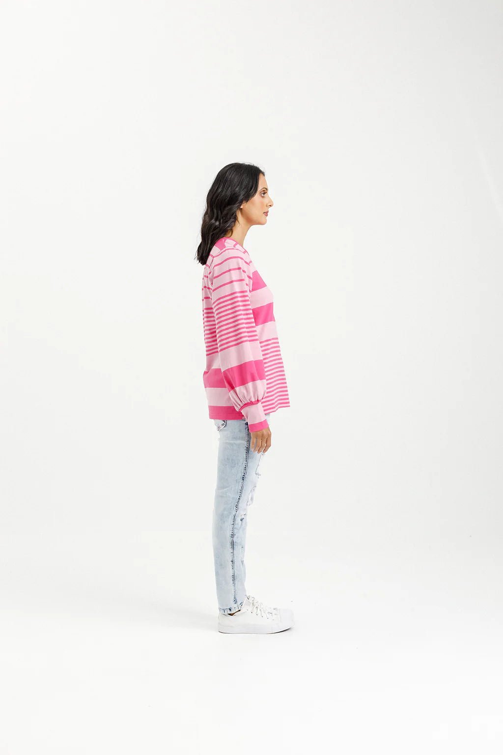 HOME LEE_LAYLAH CREW IRREGULAR PINK STRIPE _ LAYLAH CREW IRREGULAR PINK STRIPE _ Ebony Boutique NZ