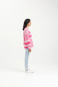 HOME LEE_LAYLAH CREW IRREGULAR PINK STRIPE _ LAYLAH CREW IRREGULAR PINK STRIPE _ Ebony Boutique NZ