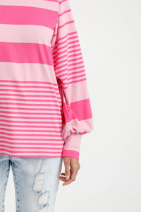 HOME LEE_LAYLAH CREW IRREGULAR PINK STRIPE _ LAYLAH CREW IRREGULAR PINK STRIPE _ Ebony Boutique NZ