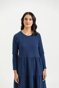 HOME-LEE_LONG SLEEVE KENDALL DRESS INDIGO BLUE _ LONG SLEEVE KENDALL DRESS INDIGO BLUE _ Ebony Boutique NZ