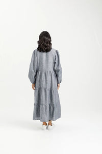 HOME LEE_LONG SLEEVE KHLOE DRESS GREY _ LONG SLEEVE KHLOE DRESS GREY _ Ebony Boutique NZ
