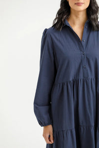 HOME-LEE_LONG SLEEVE KHLOE DRESS INDIGO BLUE _ LONG SLEEVE KHLOE DRESS INDIGO BLUE _ Ebony Boutique NZ