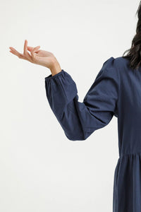 HOME-LEE_LONG SLEEVE KHLOE DRESS INDIGO BLUE _ LONG SLEEVE KHLOE DRESS INDIGO BLUE _ Ebony Boutique NZ