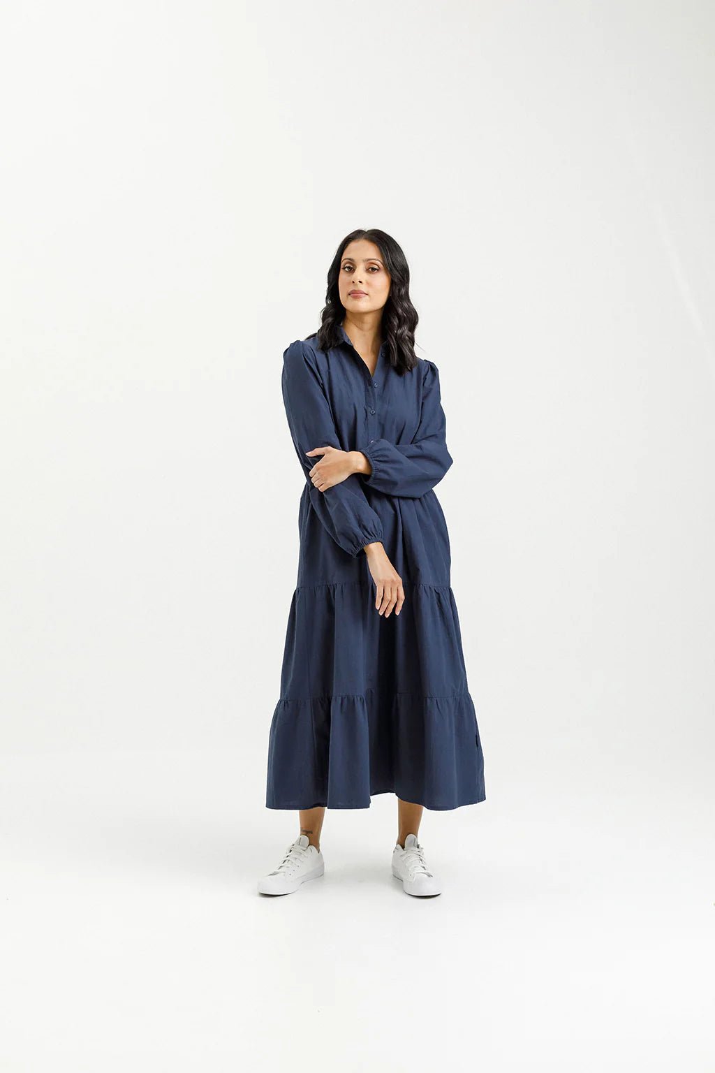 HOME-LEE_LONG SLEEVE KHLOE DRESS INDIGO BLUE _ LONG SLEEVE KHLOE DRESS INDIGO BLUE _ Ebony Boutique NZ