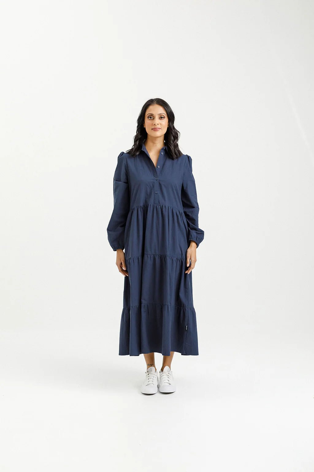 HOME-LEE_LONG SLEEVE KHLOE DRESS INDIGO BLUE _ LONG SLEEVE KHLOE DRESS INDIGO BLUE _ Ebony Boutique NZ