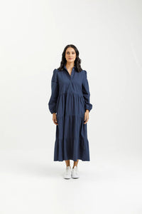 HOME-LEE_LONG SLEEVE KHLOE DRESS INDIGO BLUE _ LONG SLEEVE KHLOE DRESS INDIGO BLUE _ Ebony Boutique NZ