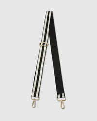 LOUENHIDE_ALEXIS STRIPE WEEKENDER TRAVEL BAG BLACK _ ALEXIS STRIPE WEEKENDER TRAVEL BAG BLACK _ Ebony Boutique NZ