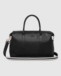 LOUENHIDE_ALEXIS STRIPE WEEKENDER TRAVEL BAG BLACK _ ALEXIS STRIPE WEEKENDER TRAVEL BAG BLACK _ Ebony Boutique NZ