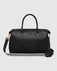 LOUENHIDE_ALEXIS STRIPE WEEKENDER TRAVEL BAG BLACK _ ALEXIS STRIPE WEEKENDER TRAVEL BAG BLACK _ Ebony Boutique NZ