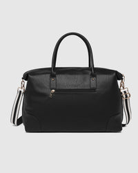 LOUENHIDE_ALEXIS STRIPE WEEKENDER TRAVEL BAG BLACK _ ALEXIS STRIPE WEEKENDER TRAVEL BAG BLACK _ Ebony Boutique NZ