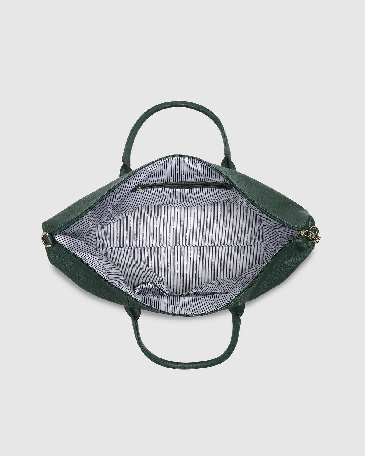 LOUENHIDE_ALEXIS STRIPE WEEKENDER TRAVEL BAG FOREST GREEN _ ALEXIS STRIPE WEEKENDER TRAVEL BAG FOREST GREEN _ Ebony Boutique NZ