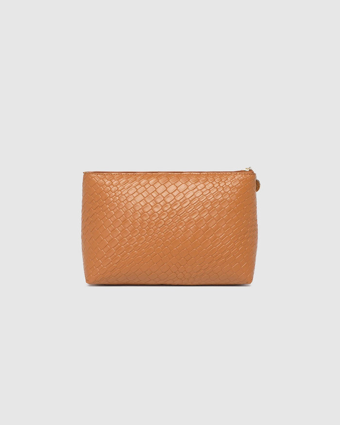 LOUENHIDE_CARLO MAKEUP BAG CARAMEL _ CARLO MAKEUP BAG CARAMEL _ Ebony Boutique NZ