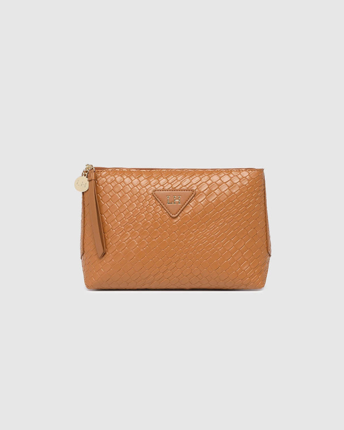 LOUENHIDE_CARLO MAKEUP BAG CARAMEL _ CARLO MAKEUP BAG CARAMEL _ Ebony Boutique NZ