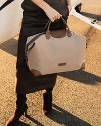 LOUENHIDE_HAMILTON NYLON WEEKENDER BAG COFFEE _ HAMILTON NYLON WEEKENDER BAG COFFEE _ Ebony Boutique NZ