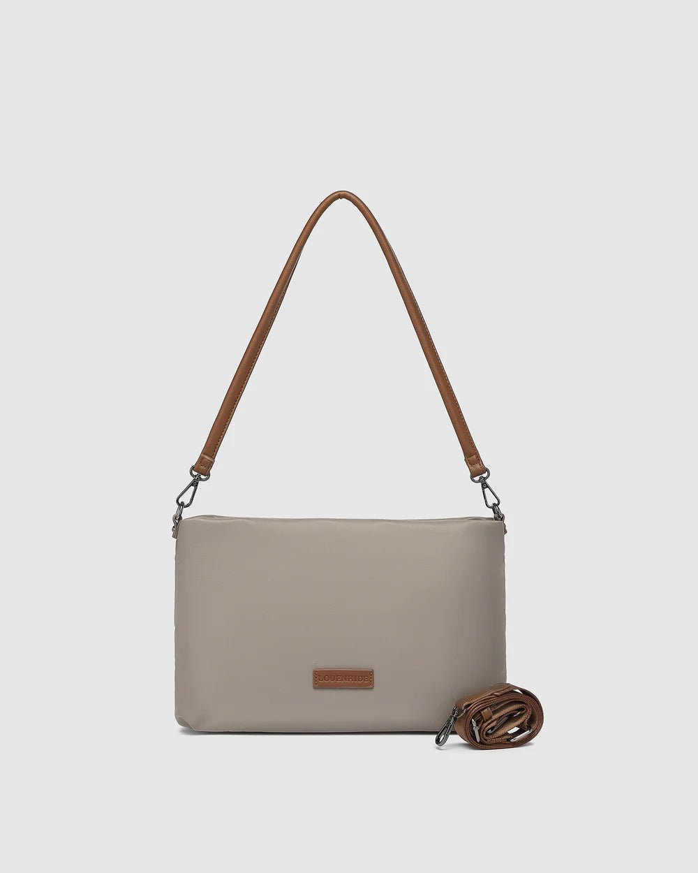 LOUENHIDE_JORDAN NYLON CROSSBODY BAG COFFEE _ JORDAN NYLON CROSSBODY BAG COFFEE _ Ebony Boutique NZ