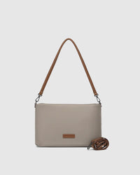 LOUENHIDE_JORDAN NYLON CROSSBODY BAG COFFEE _ JORDAN NYLON CROSSBODY BAG COFFEE _ Ebony Boutique NZ