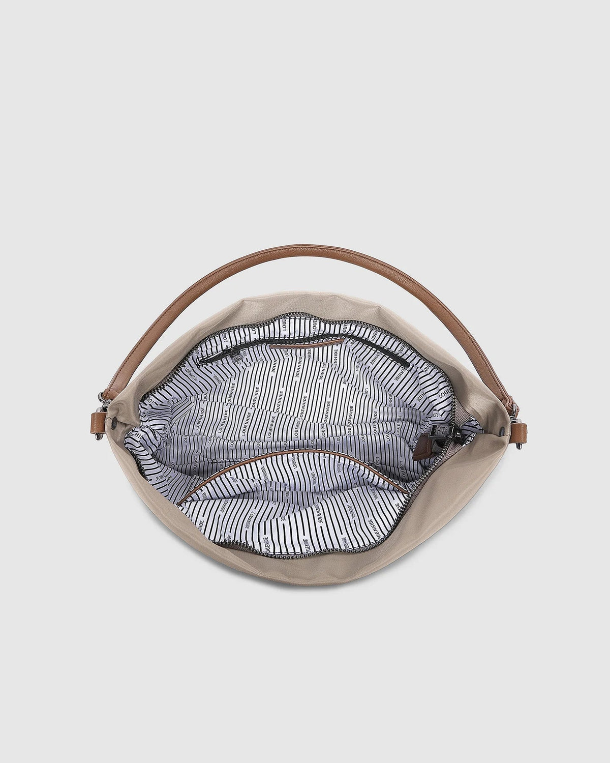 LOUENHIDE_JORDAN NYLON CROSSBODY BAG COFFEE _ JORDAN NYLON CROSSBODY BAG COFFEE _ Ebony Boutique NZ