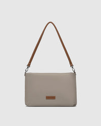 LOUENHIDE_JORDAN NYLON CROSSBODY BAG COFFEE _ JORDAN NYLON CROSSBODY BAG COFFEE _ Ebony Boutique NZ