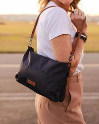 LOUENHIDE_JORDAN NYLON CROSSBODY BAG NAVY _ JORDAN NYLON CROSSBODY BAG NAVY _ Ebony Boutique NZ