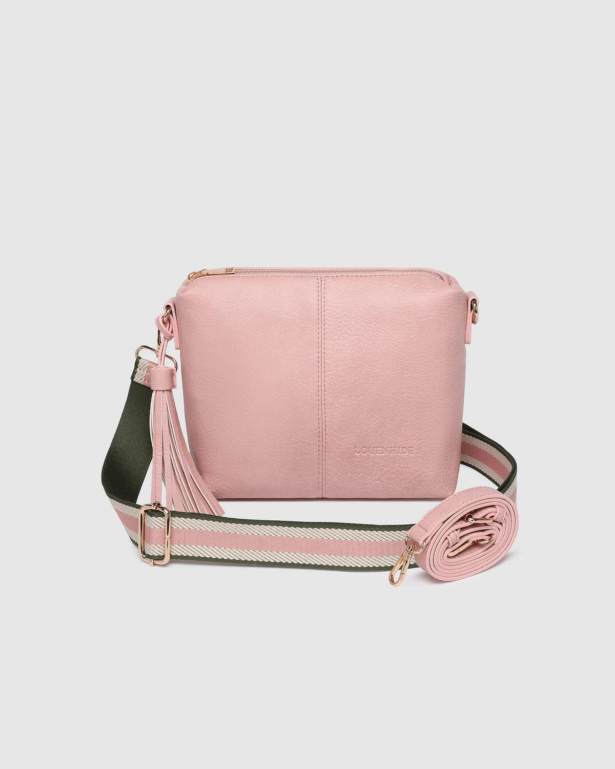 LOUENHIDE_KASEY STRIPE CROSSBODY BAG BLUSH PINK _ KASEY STRIPE CROSSBODY BAG BLUSH PINK _ Ebony Boutique NZ