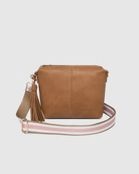 LOUENHIDE_KASEY STRIPE CROSSBODY BAG CAMEL _ KASEY STRIPE CROSSBODY BAG CAMEL _ Ebony Boutique NZ