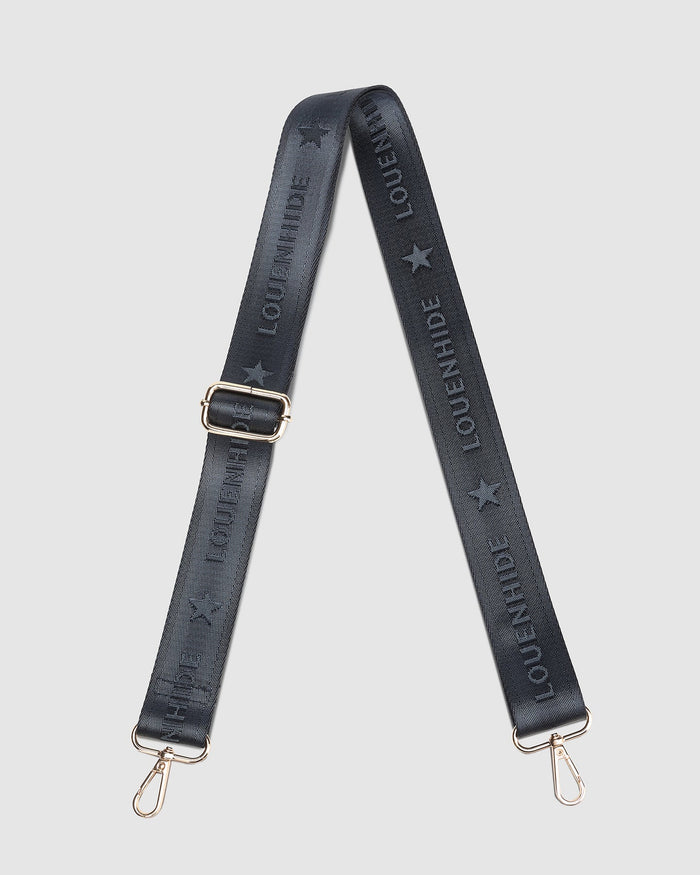 LOUENHIDE_LOGO GUITAR STRAP NAVY _ LOGO GUITAR STRAP NAVY _ Ebony Boutique NZ