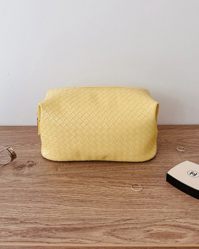 LOUENHIDE_LUCINDA WOVEN COSMETIC CASE BUTTER _ LUCINDA WOVEN COSMETIC CASE BUTTER _ Ebony Boutique NZ