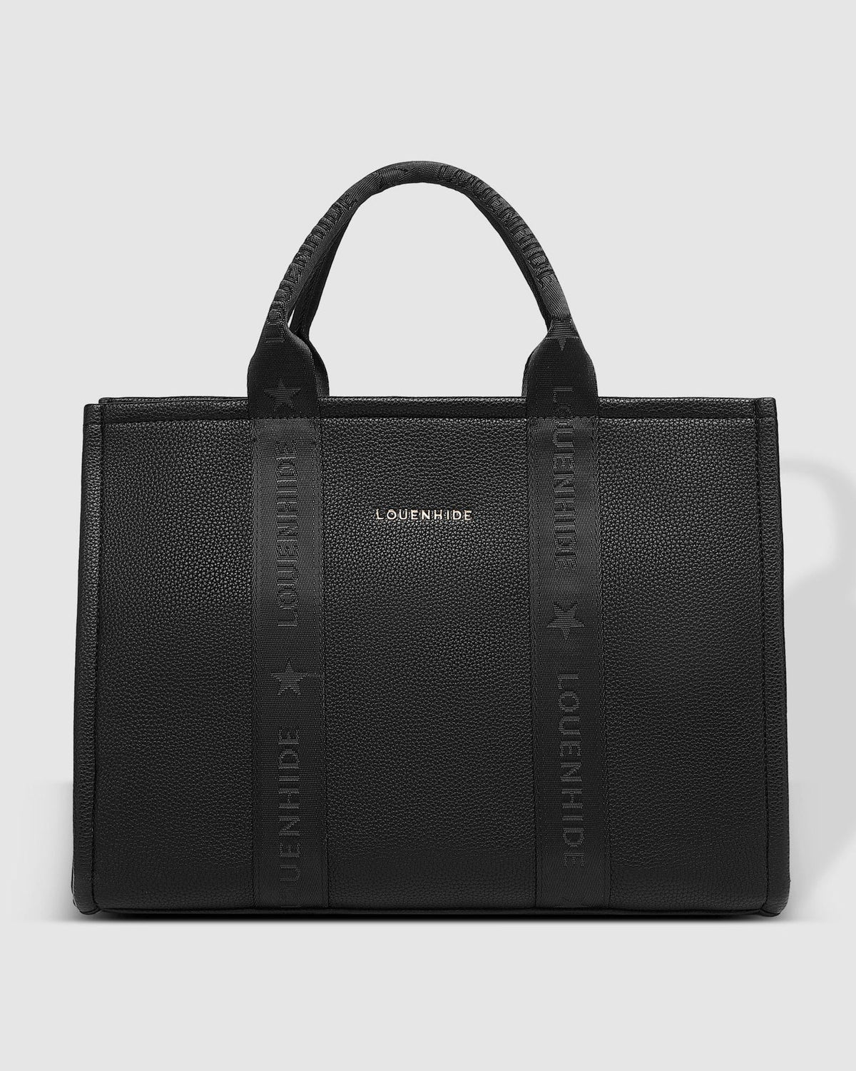 LOUENHIDE_MANHATTAN LOGO TOTE BLACK _ MANHATTAN LOGO TOTE BLACK _ Ebony Boutique NZ