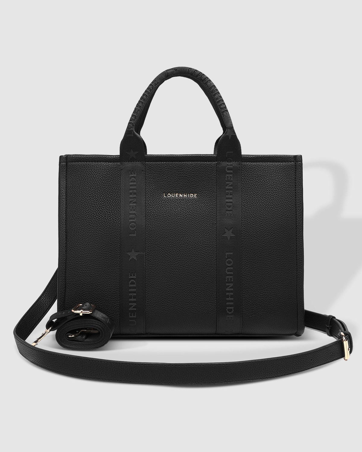 LOUENHIDE_MANHATTAN LOGO TOTE BLACK _ MANHATTAN LOGO TOTE BLACK _ Ebony Boutique NZ