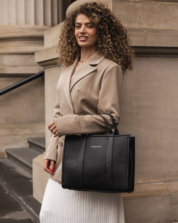 LOUENHIDE_MANHATTAN TOTE BAG BLACK _ MANHATTAN TOTE BAG BLACK _ Ebony Boutique NZ