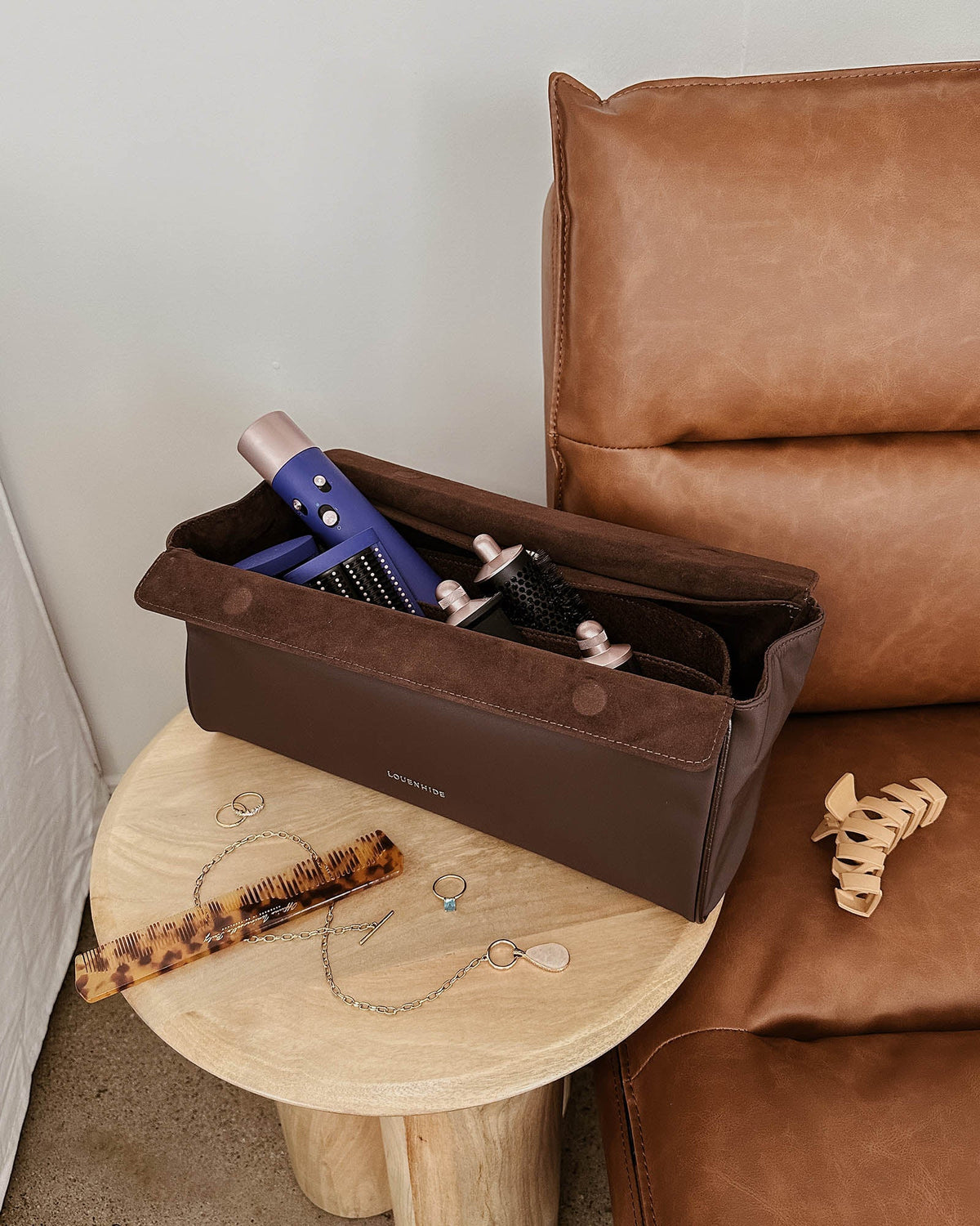 LOUENHIDE_MARGOT HAIRTOOL TRAVEL BAG CASE CHOCOLATE _ MARGOT HAIRTOOL TRAVEL BAG CASE CHOCOLATE _ Ebony Boutique NZ