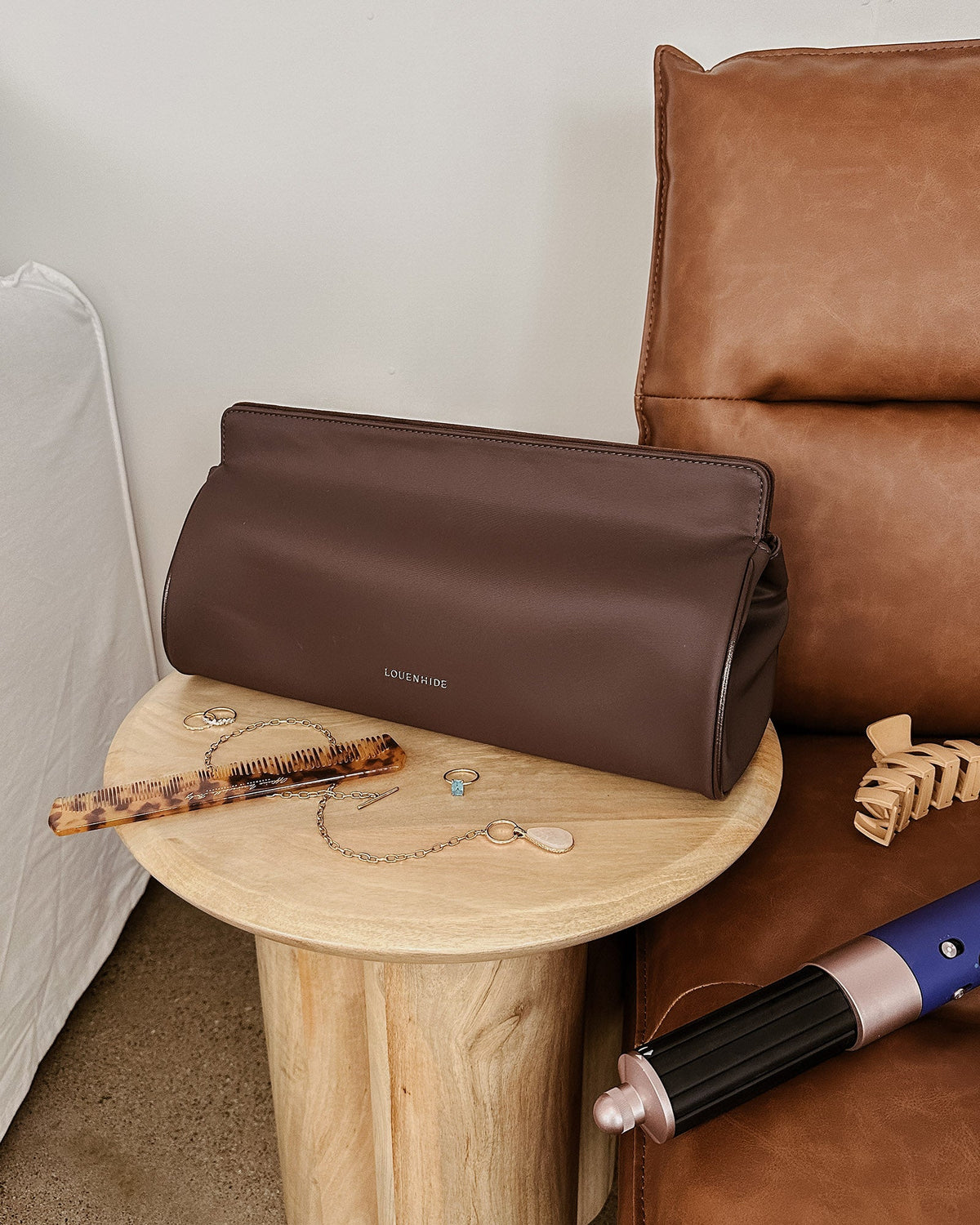 LOUENHIDE_MARGOT HAIRTOOL TRAVEL BAG CASE CHOCOLATE _ MARGOT HAIRTOOL TRAVEL BAG CASE CHOCOLATE _ Ebony Boutique NZ
