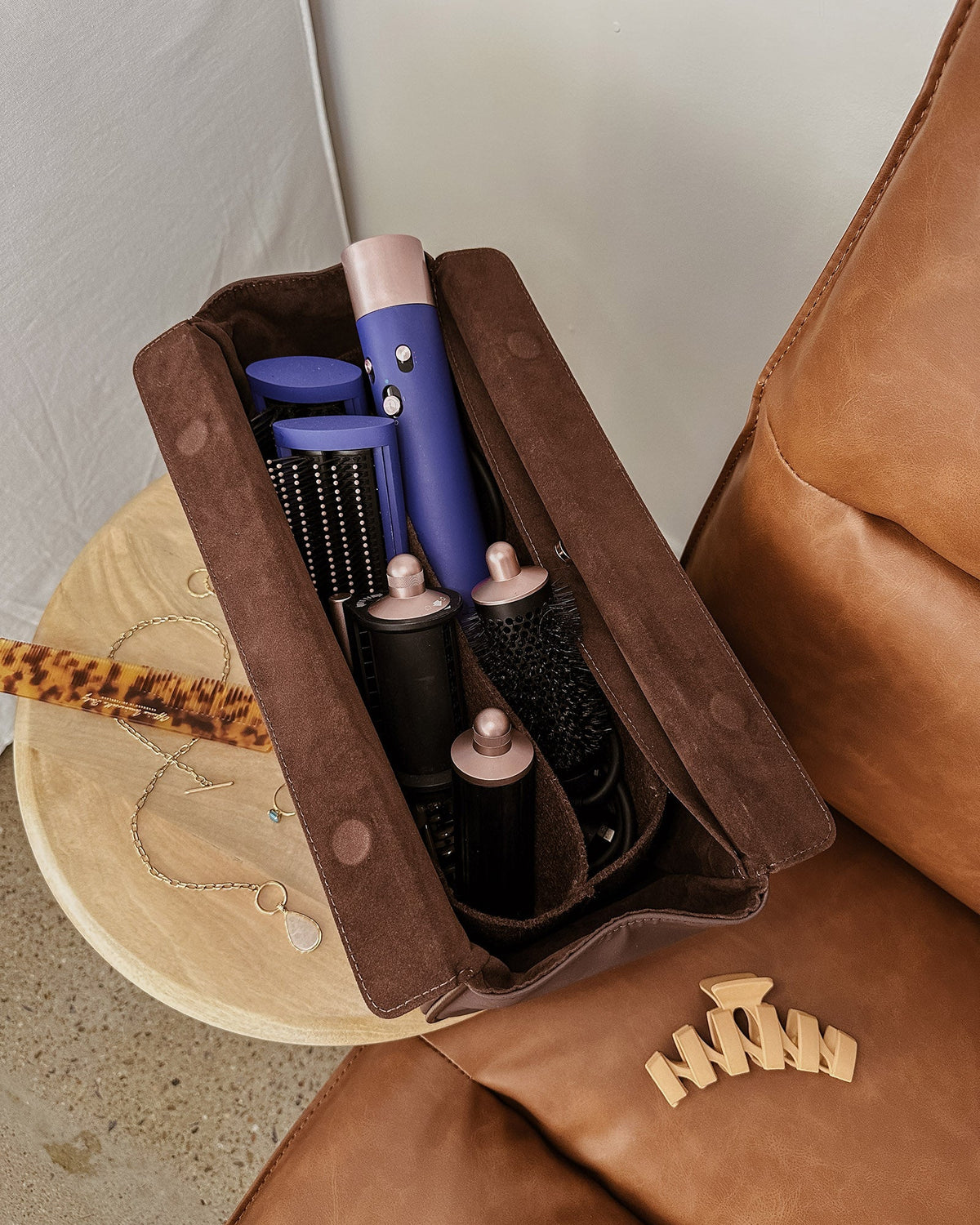 LOUENHIDE_MARGOT HAIRTOOL TRAVEL BAG CASE CHOCOLATE _ MARGOT HAIRTOOL TRAVEL BAG CASE CHOCOLATE _ Ebony Boutique NZ